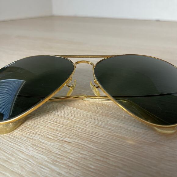 Vintage B&L Ray-Ban Aviator Sunglasses Gold Metal Frames 62-14 USA - Picture 11 of 13